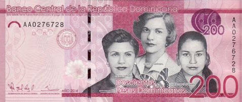 P185a Dominican Republic 200 Pesos Dominicanos Year 2014